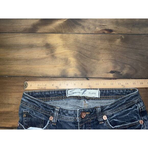 Seven 7 Jeans Embroidered Premium Denim Size 30 Flare - Picture 7 of 9